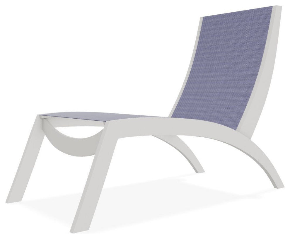 Dune Sling Stackable Outdoor Hydro-Lounge Chaise, Breeze/Snow