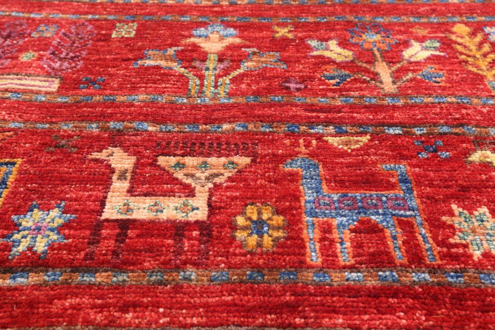 Tribal Persian Gabbeh Hand Knotted Rug 5' 11" X 8' 5" Q5350