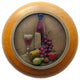 Best Cellar Wood Knob, Hand-Tinted Antique Brass, Cherry Wood Finish, Brass Hand