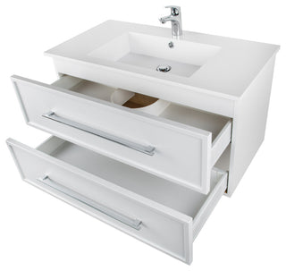 Milano Wall Hung Vanity, White, 36"