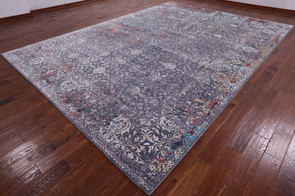 Persian Wool and Silk Hand-Knotted Rug 9' 11" X 13' 11" Q7059