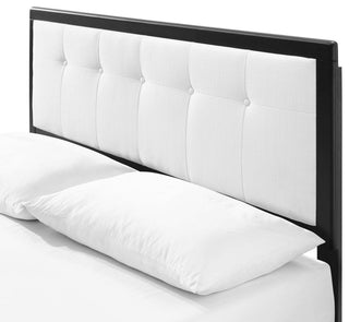 Platform Bed Frame, Full Size, Wood, Black White, Modern Mid-Century, Bedroom