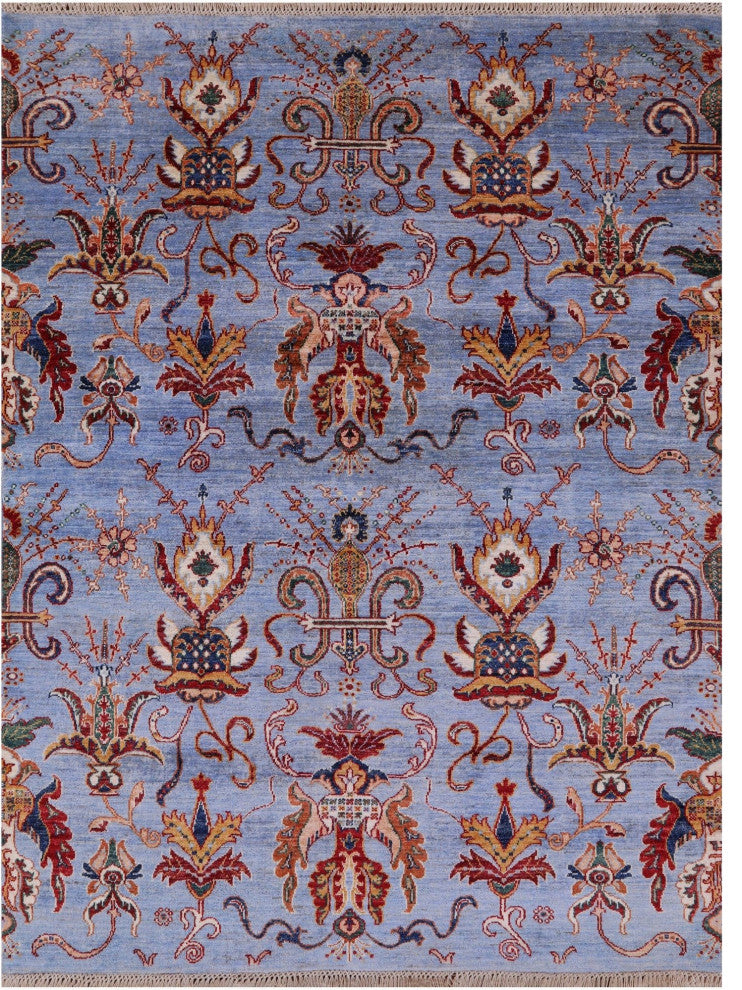 Hand Knotted Persian Tabriz Wool Rug 4' 11" X 6' 7" Q7653