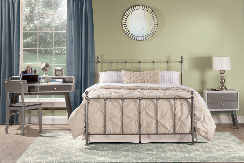 Hillsdale Molly Metal Headboard and Footboard, Black Steel, Full Bed With Frame