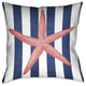 Laural Home Starfish Stripe Outdoor Decorative Pillow, 18"x18"