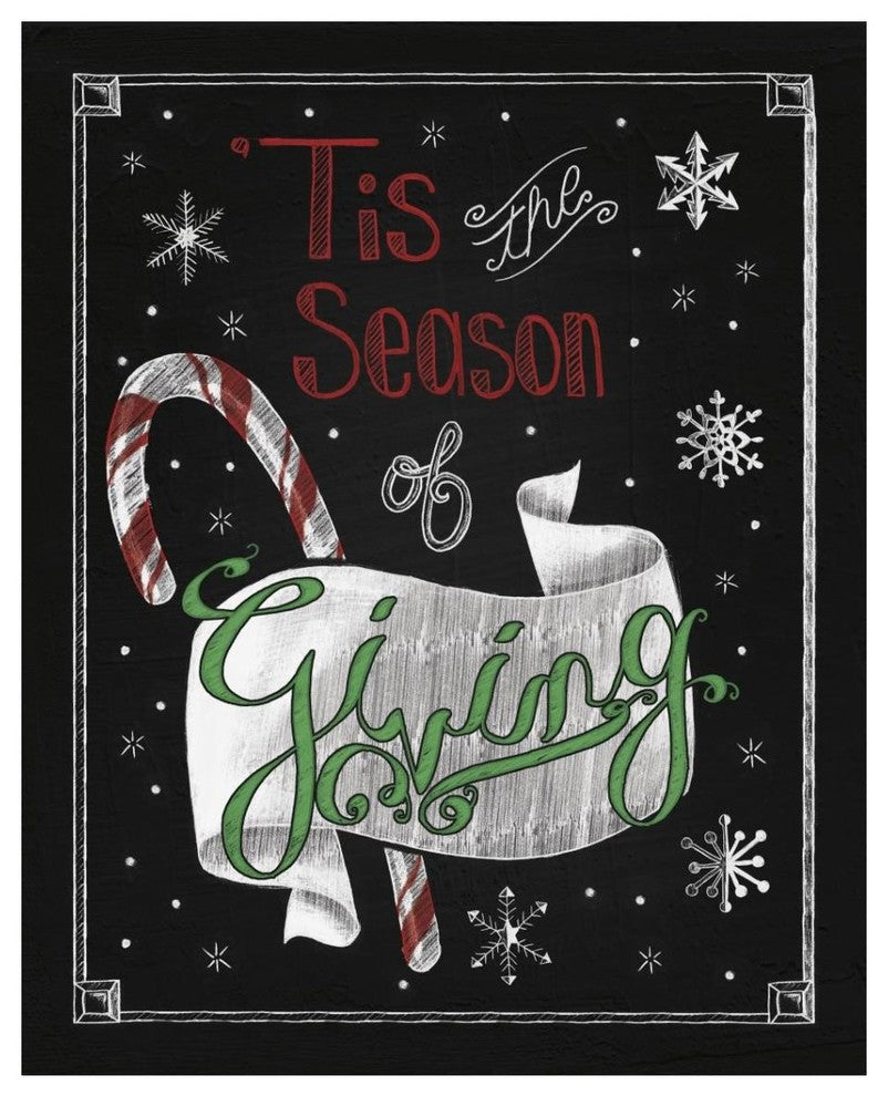 "Christmas Chalkboard III" Digital Paper Print by Elyse DeNeige, 30"x37"
