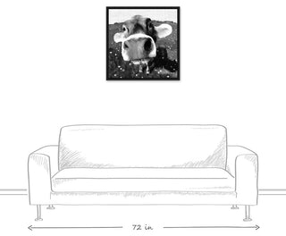 Cow Close-Up Wall Art, 24"x24", Floating Frame Canvas