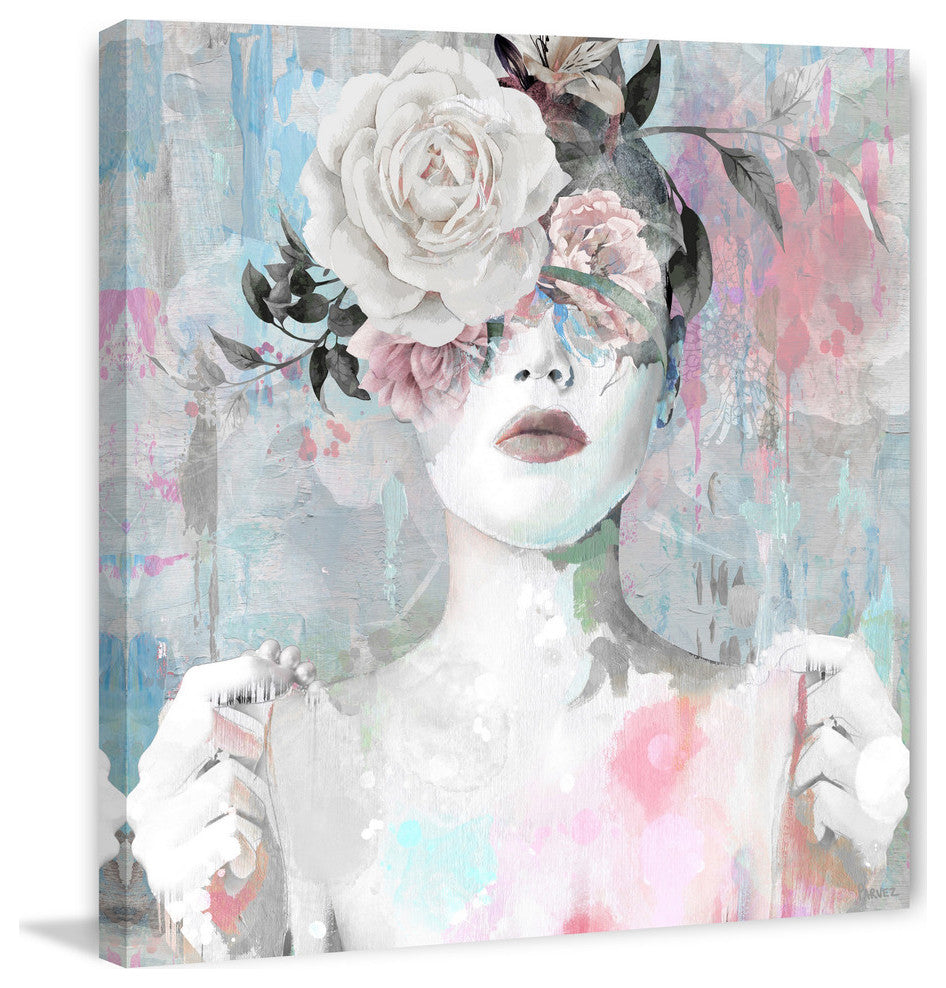 "Dreaming with Flowers" Painting Print on Wrapped Canvas, 32"x32"
