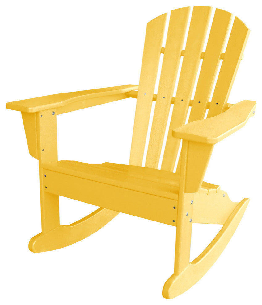 Polywood Palm Coast Adirondack Rocking Chair, Lemon
