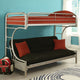 Eclipse Twin Xl Over Queen Futon Metal Bunk Bed with Guardrails, Silver