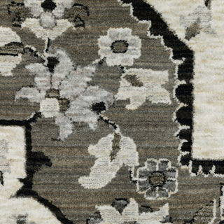 Callum Star Medallion Ivory/Grey Fringe Edge Rug Runner
