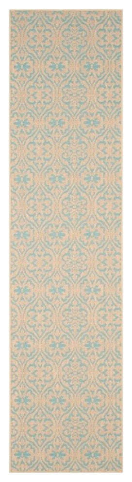 Safavieh Palm Beach 9' X 12' Hand Woven Rug in Natural and Turquoise