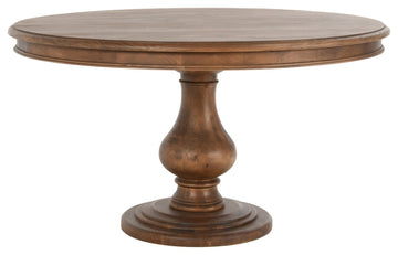 The Adrienne Dining Table, 54", Brown, French Country, Round