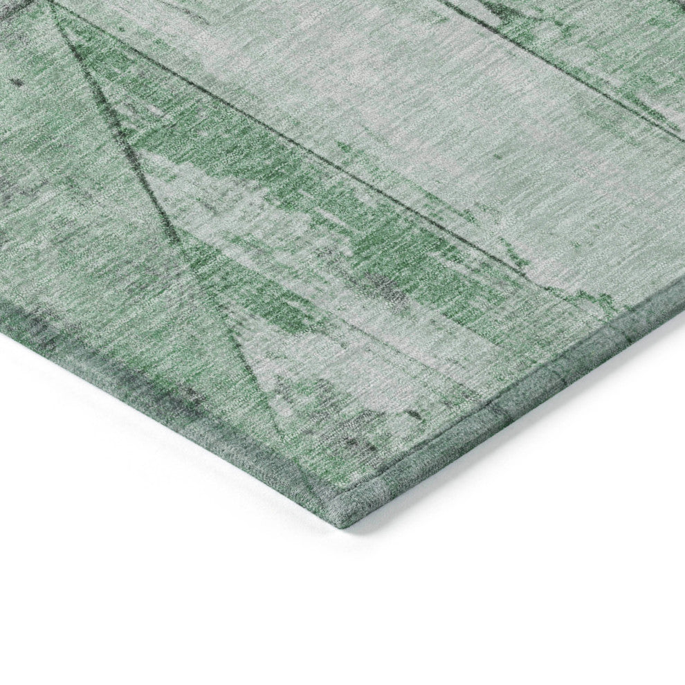 Machine Washable Indoor/Outdoor Chantille ACN1876 Green 2'3" x 7'6" Runner Rug