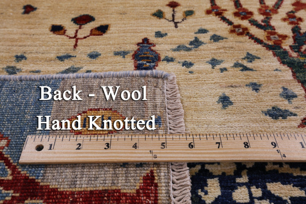 5' 0" X 6' 6" Persian Gabbeh Tribal Hand-Knotted Wool Rug - Q12425