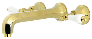 KS4022PL 2-Handle Wall Mount Tub Faucet, Polished Brass