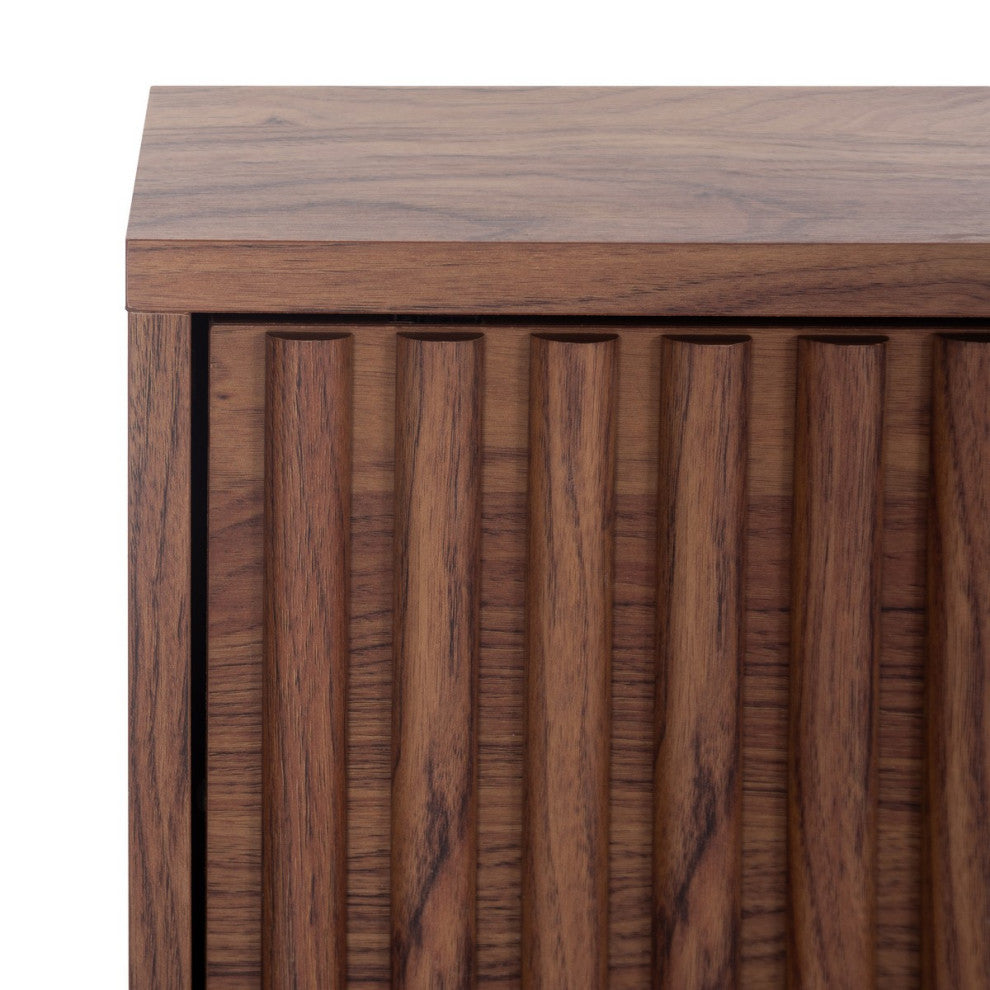 Safavieh Lylia 1 Door Media Stand, Walnut/Black