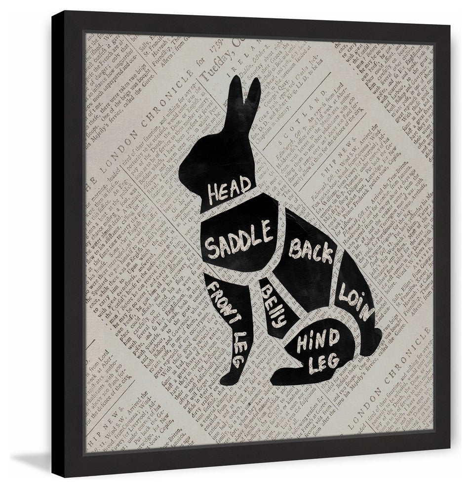 "Rabbit Cuts" Framed Painting Print, 32"x32"