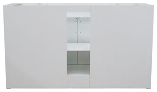 61" Single Sink Vanity, White Finish And Black Galaxy Granite