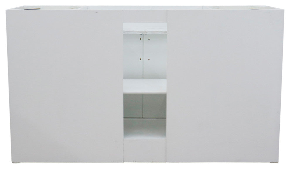 61" Single Sink Vanity, White Finish And Black Galaxy Granite