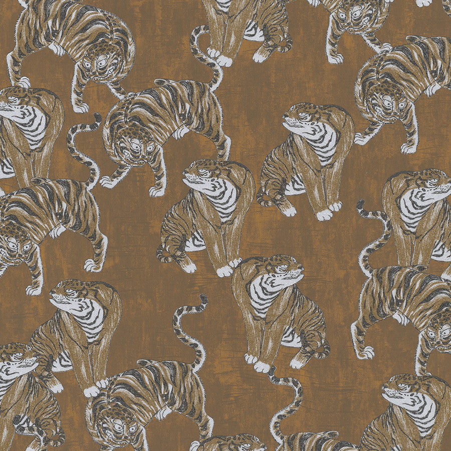 Sample, Modern Animals Textured Wallpaper, Featuring Tigers, 32001