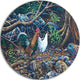 Jungle Fowl In Forest, Landscape Digital Art Round Wall Art, 11"