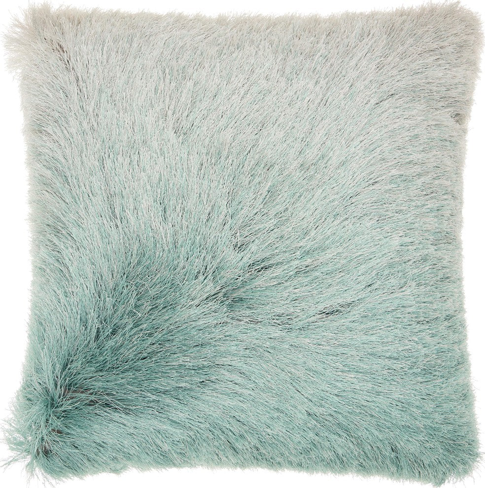 20"x20" Mina Victory Illusion Shag Throw Pillow, Celadon