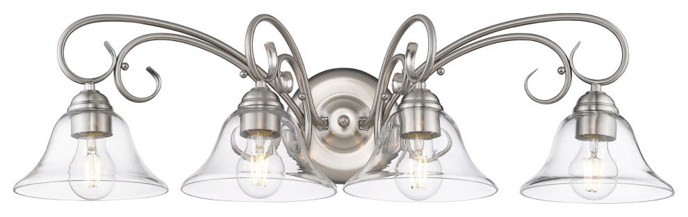 Golden Lighting 8606-BA4 Homestead 4 Light 32"W Bathroom Vanity - Black / Clear