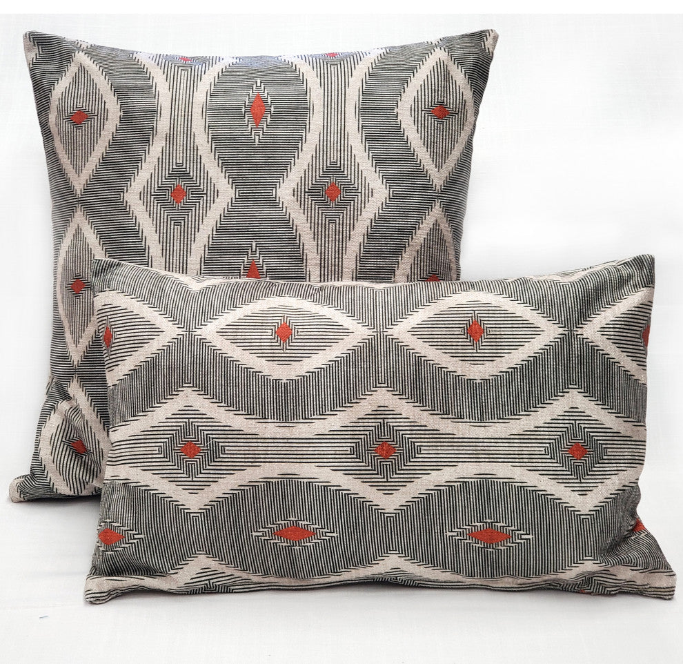 Desmond Red Diamond Pillow 19x19, with Polyfill Insert