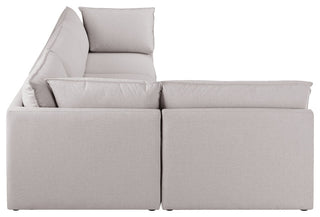 Mackenzie Linen Textured Fabric 4-Piece Modular L-Shaped Sectional, Beige