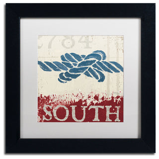 'Nautical II Red' Matted Framed Canvas Art by Wellington Studio