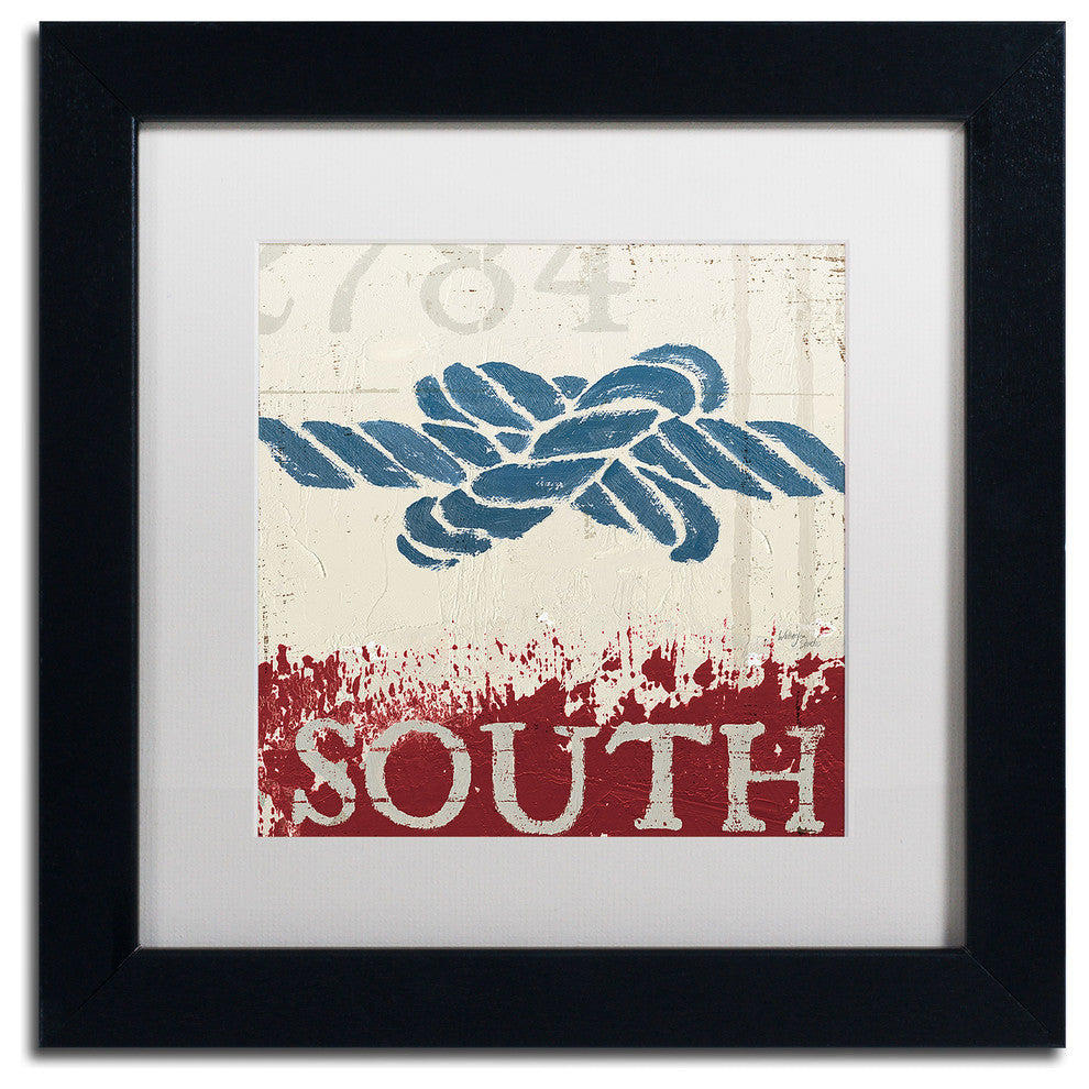 'Nautical II Red' Matted Framed Canvas Art by Wellington Studio