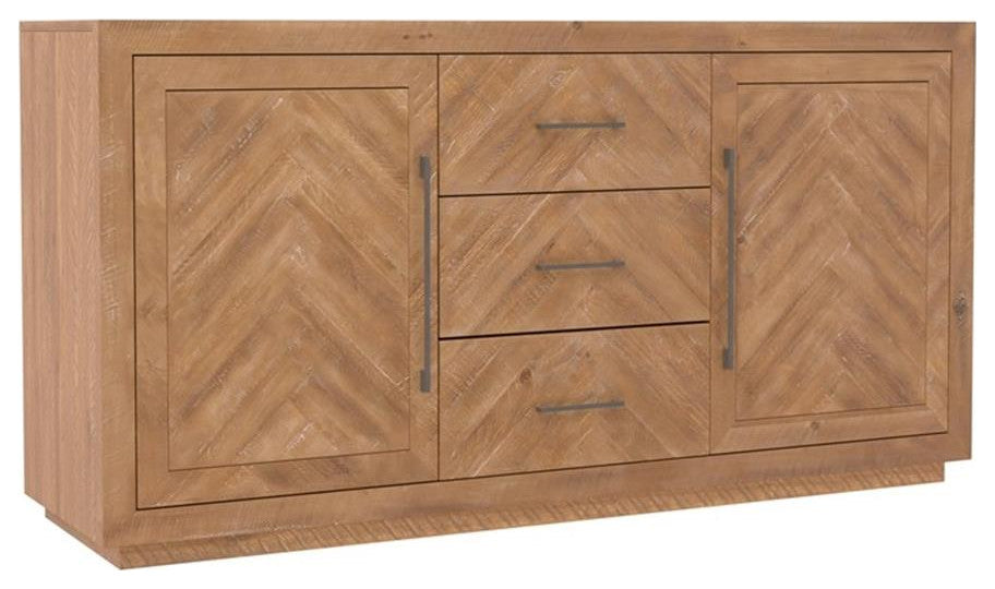 Alpine Furniture Aiden Wood Dining Sideboard in Weathered Natural (Brown)