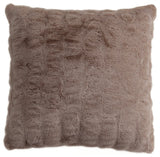 Ruched Rabbit Euro Faux Fur Pillow with Down Insert, 27"x27", Blush