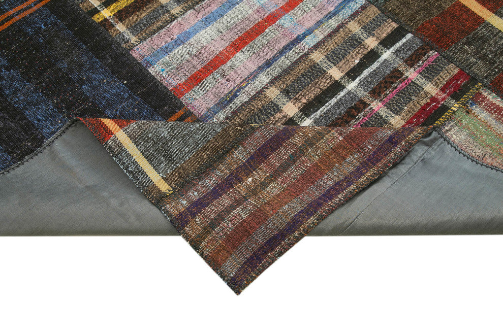 Rug N Carpet - Handmade Turkish 8' 2'' x 11' 10'' Wool Patchwork Kilim Rug