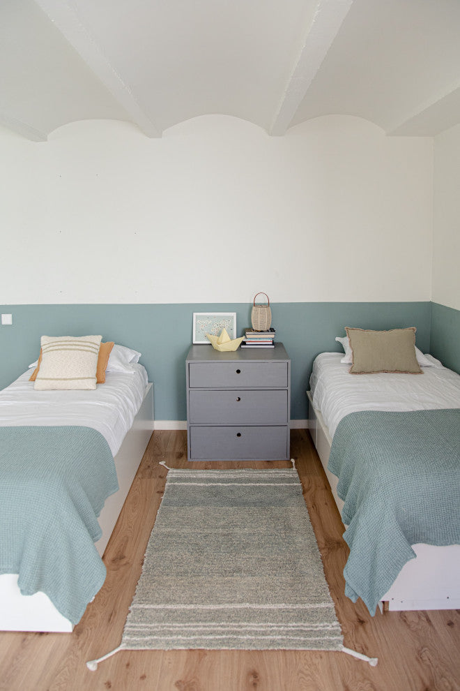 Reversible washable rug Twin Vintage Blue