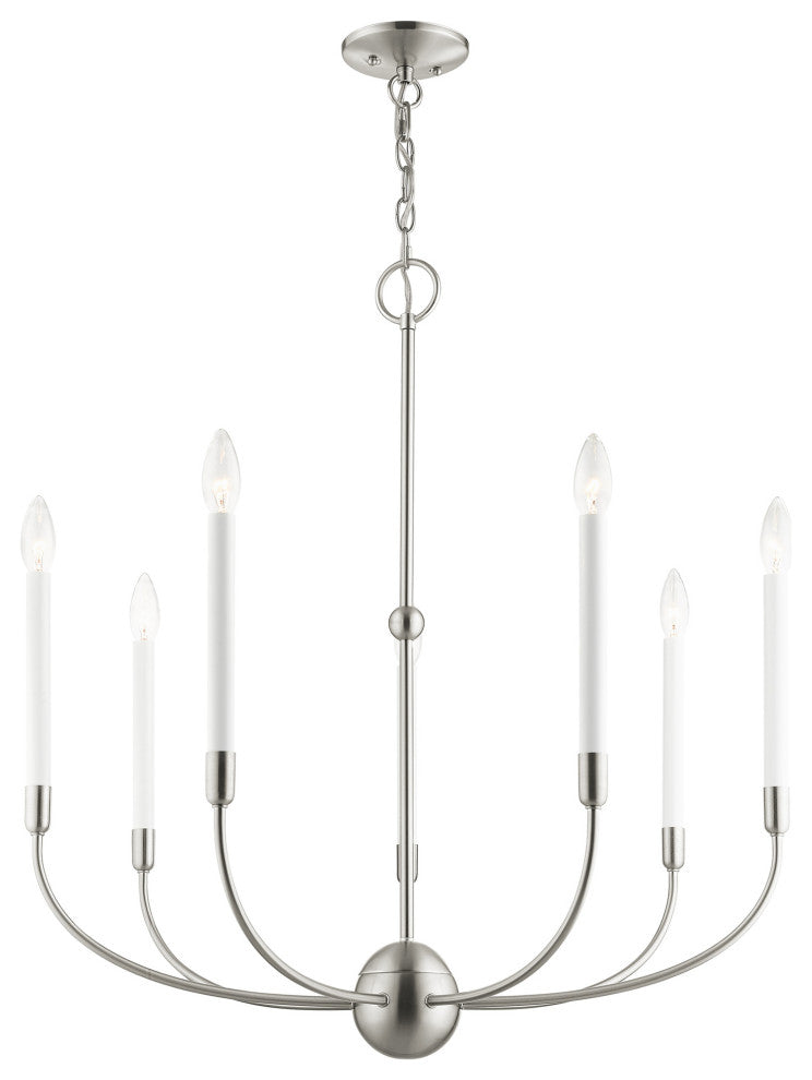 Livex Lighting Clairmont 7 Light Brushed Nickel Chandelier