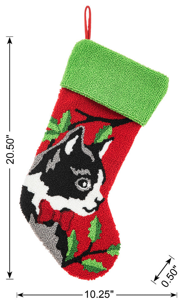 20.5"L Hooked Stocking, Cat