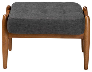 Ester Ottoman Footstool, Dark Gray/Walnut Brown
