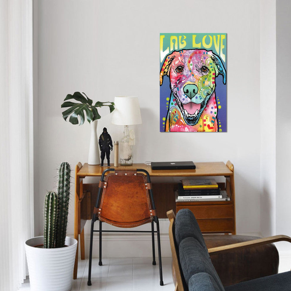 "Lab Love" by Dean Russo, Canvas Print, 26"x18"