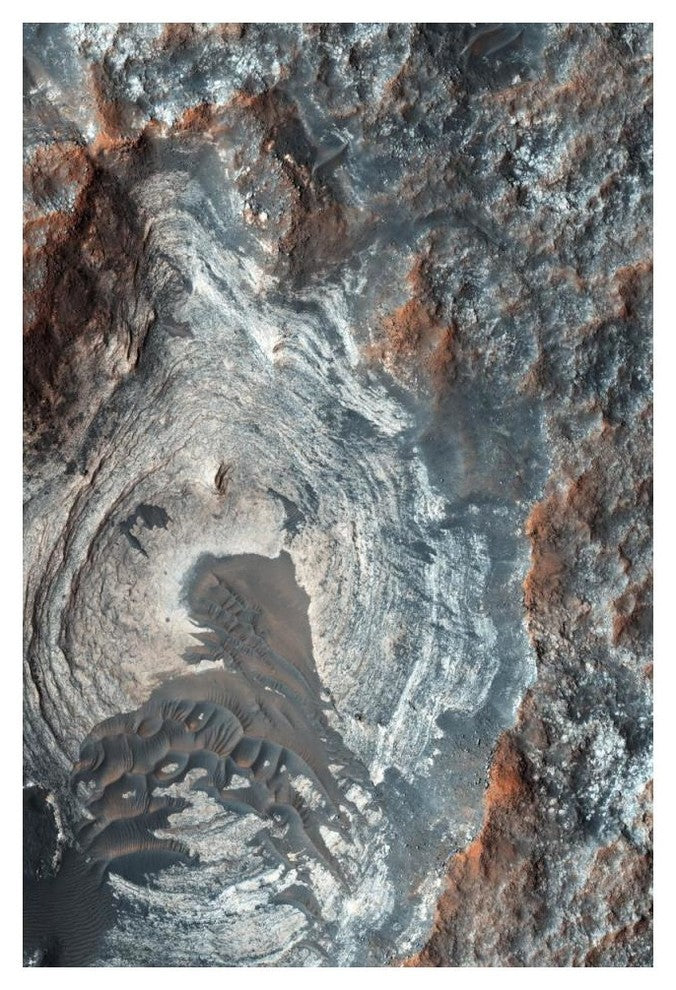 "Mars HiRISE  -  Surface Layers and Dark Dunes" Paper Print by NASA, 34"x50"