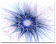 Blue Light Fractal Flower Texture, Abstract Triptych Canvas Art, 36x28, 3 Panels