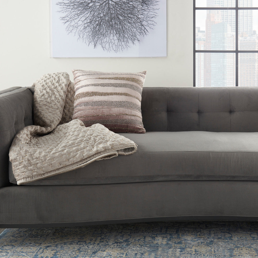 Mina Victory E1057 Throw Pillow, Nude, 18" x 18"