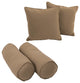 Solid Twill Throw Pillows With Inserts, 4-Piece Set, Toffee
