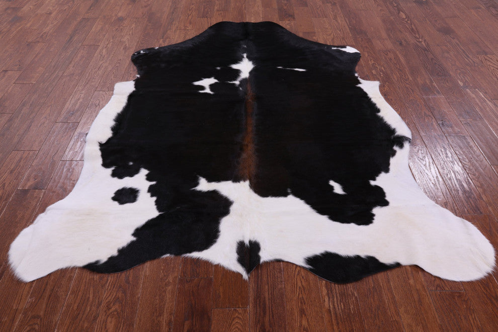 6' 11" X 6' 1" Organic Natural Hair-On Cowhide Area Rug C1628