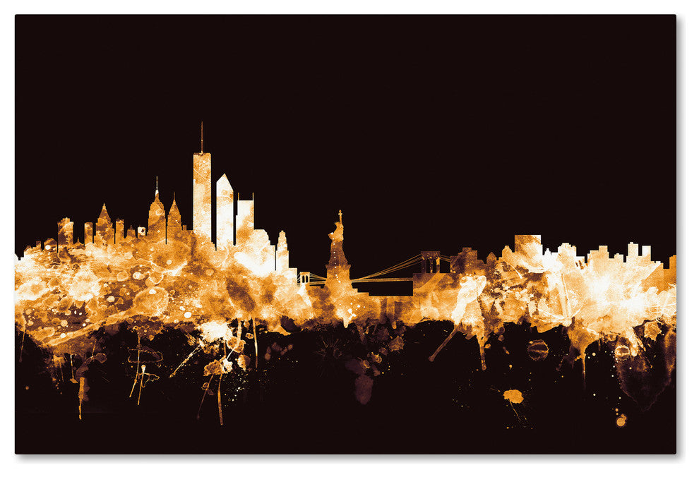 Michael Tompsett ''New York Skyline Gold'' Canvas Art, 16x24