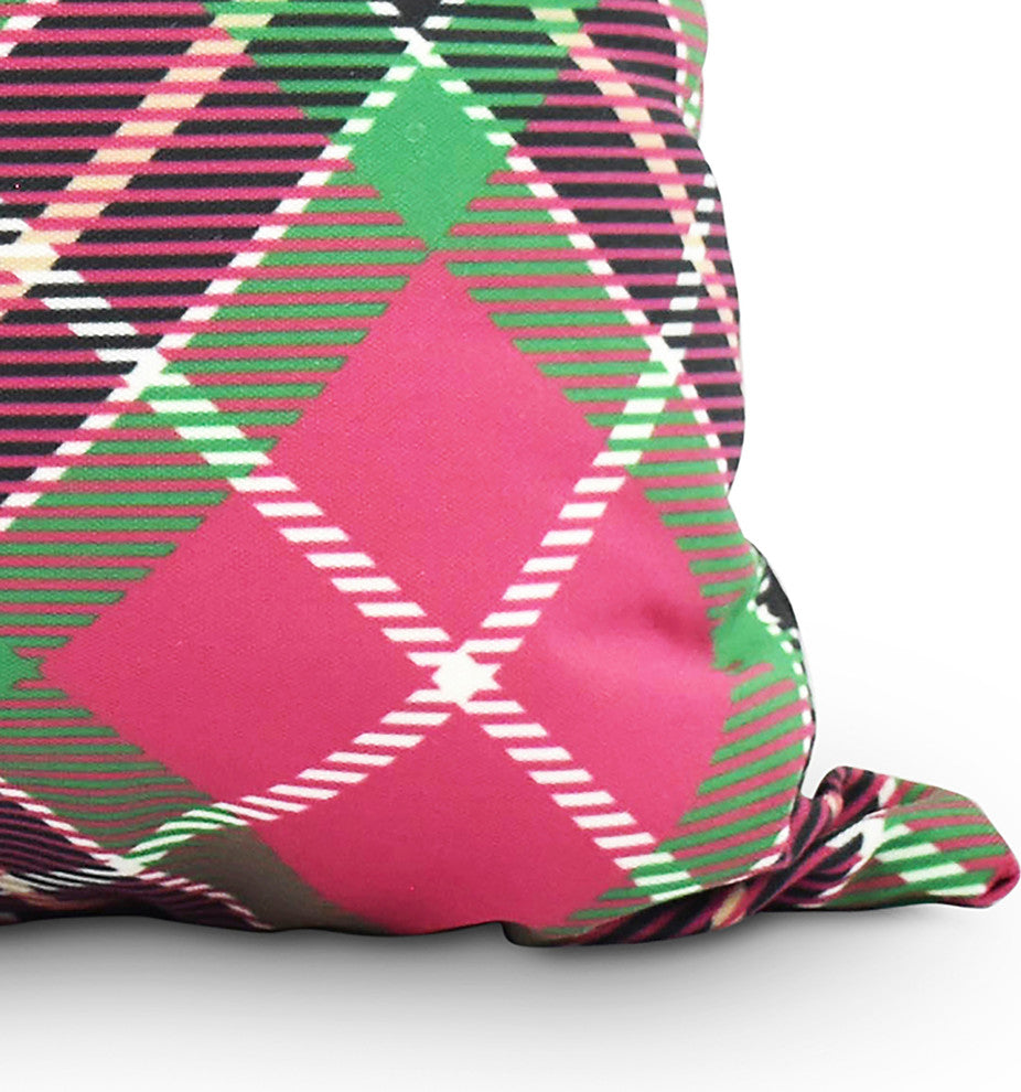 Mad for Plaid 16" Red Holiday Print Decorative Throw Pillow