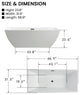 Vanity Art Acrylic Freestanding Soaking Bathtub, White/Oil Rubbed Bronze, 67"