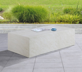 Piazza Finished Concrete Indoor/Outdoor Coffee Table, Off White