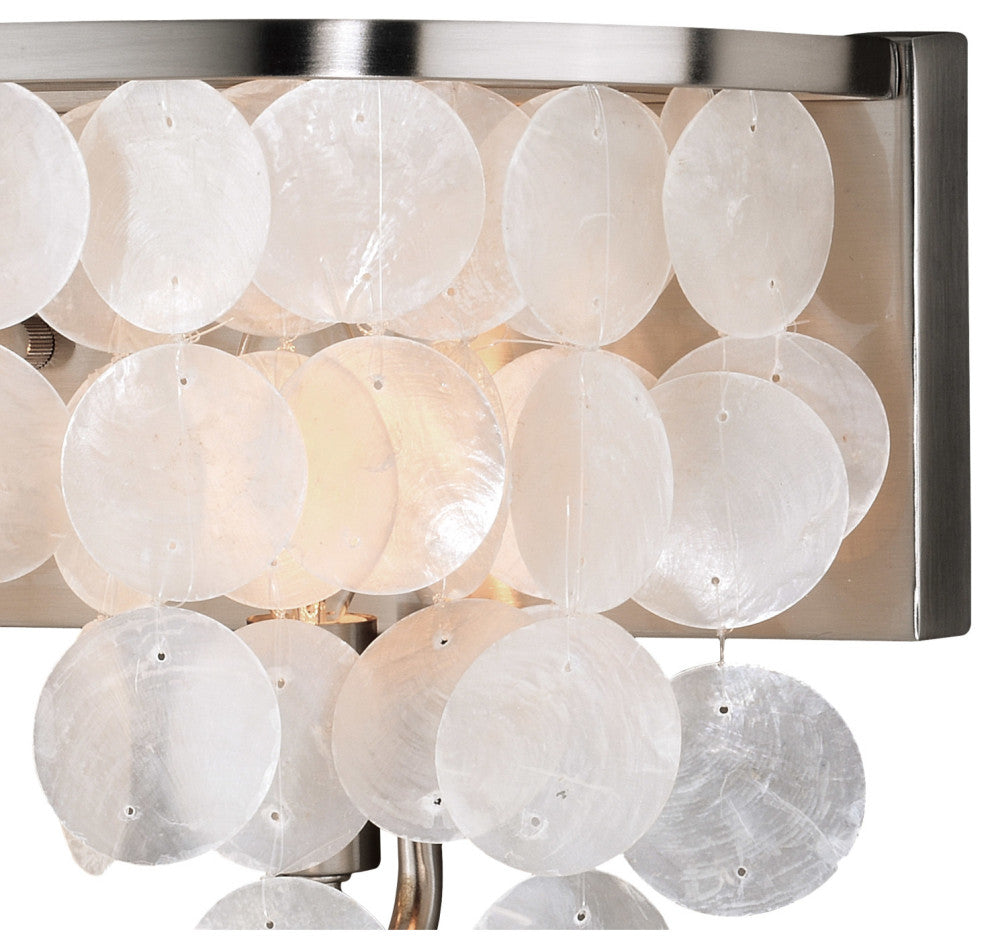 Vaxcel Elsa Capiz Shell 4-Light Vanity Light, Satin Nickel